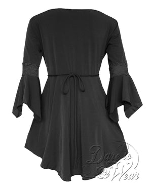 Dare Fashion Renaissance Long sleeve top F05 BlackB Victorian Gothic Corset Blouse