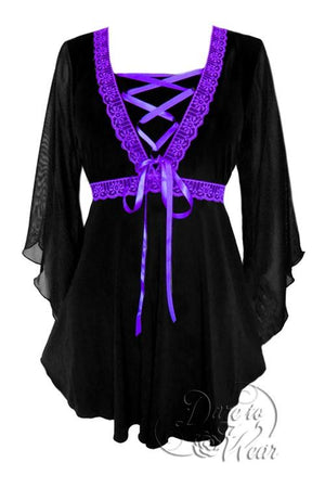 Bewitched Top in Black/Purple