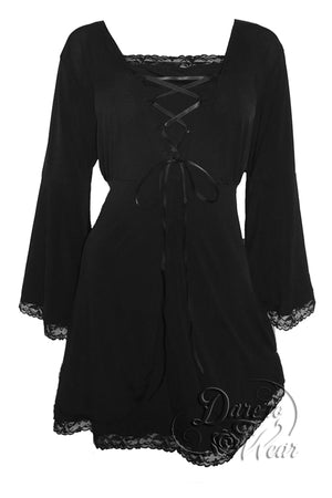 Dare To Wear Victorian Gothic Women's Plus Size Princess Corset Top in Black
