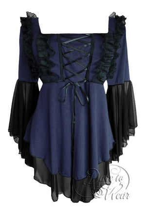 Dare To Wear Victorian Gothic Women's Fairy Tale Corset Top Midnight