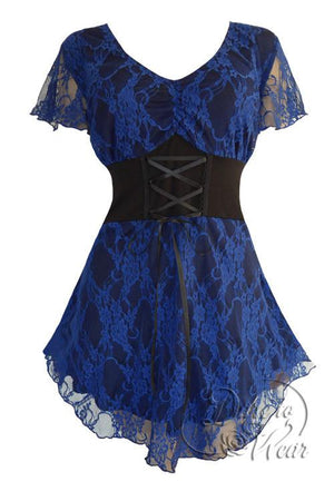 Dare To Wear Victorian Gothic Women's Plus Size Sweetheart Corset Top Blue Violet