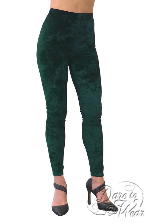 Dark green velvet clearance leggings