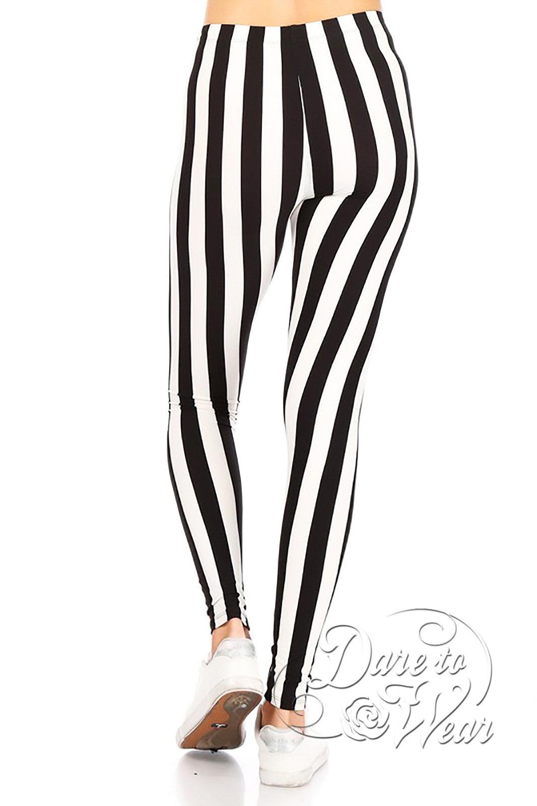 Wholesale Buttery Smooth Vertical Black Pinstripe Leggings