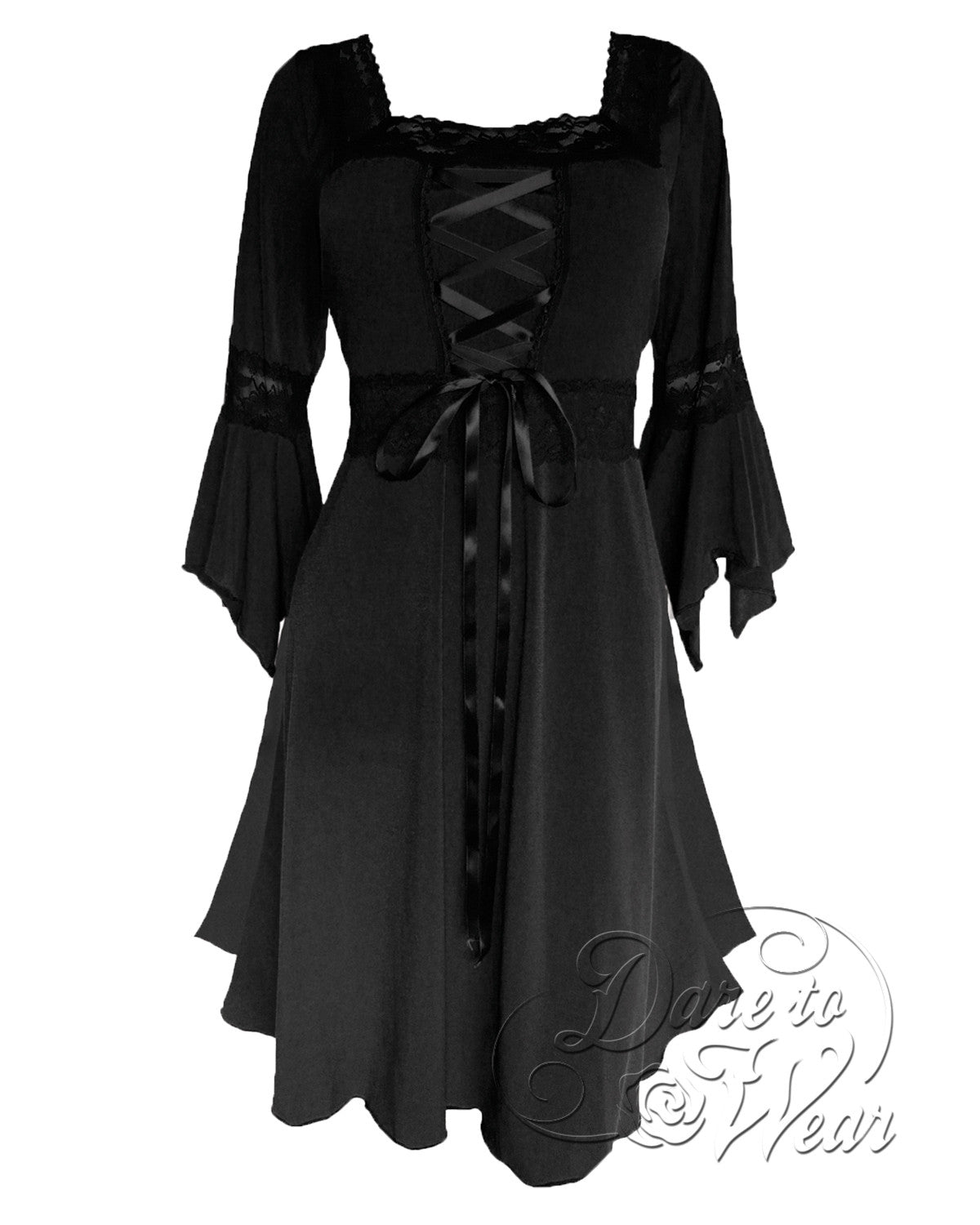 Renaissance Dress in Black | Dark Raven Victorian Gothic Corset Gown - Dare Fashion Globe Renaissance Dress in Black | Dark Raven Victorian Gothic Corset Gown - Dare Fashion Globe