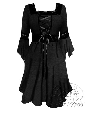 Dare Fashion Magick Witch  D01 BlackRain Renaissance Gothic Witch Dress Gown