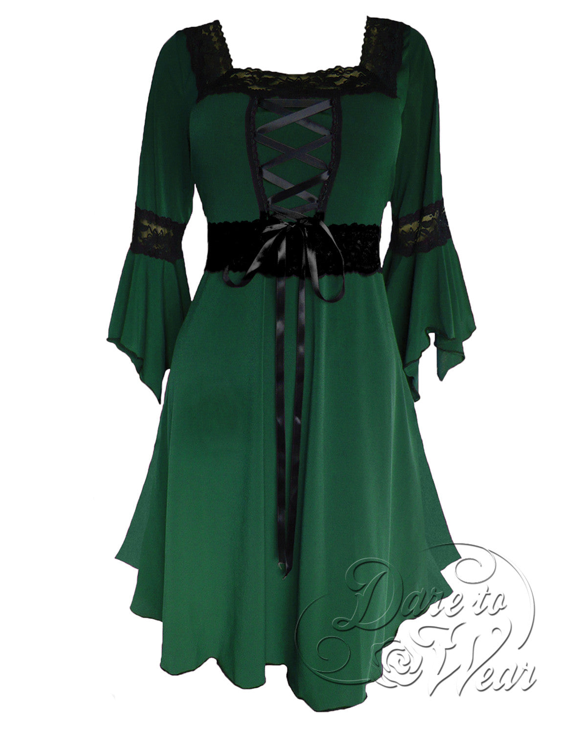Renaissance Dress in Envy | Jade Green Irish Victorian Gothic Corset Gown
