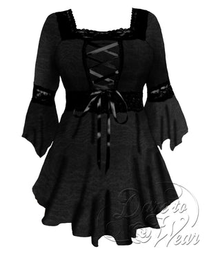 Dare Fashion Spellcaster Witch  F05 BlackRain Victorian Gothic Corset Blouse