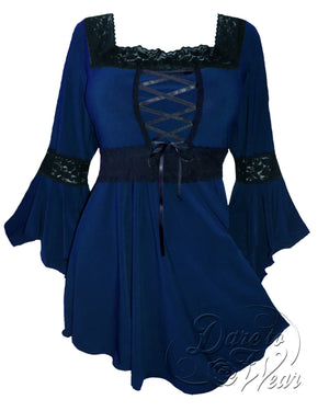 Dare Fashion Spellcaster Witch  F05 Midnight Victorian Gothic Corset Blouse