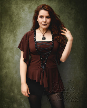 Dare Fashion Alchemy Long sleeve top F27 Brown MeliOlive Steampunk Gothic Alchemy Corset