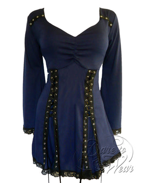 Dare Fashion Electra Long sleeve top F30 Midnight Steampunk Gothic Cosplay Pirate Tunic