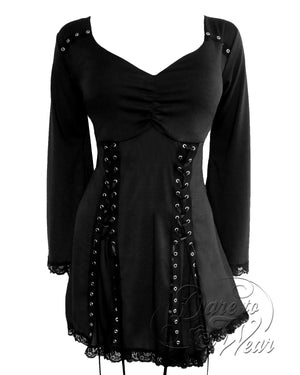 Dare Fashion Electra Long sleeve top F30 Raven Steampunk Gothic Cosplay Pirate Tunic