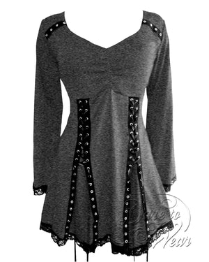 Dare Fashion Electra Long sleeve top F30 Stone Steampunk Gothic Cosplay Pirate Tunic