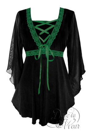 Bewitched Top in Black/Emerald