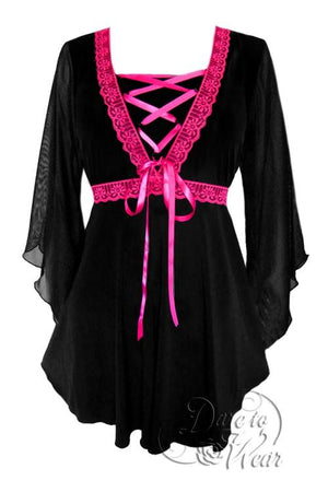 Bewitched Top in Black/Fuschia