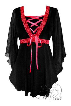 Bewitched Top in Black/Red