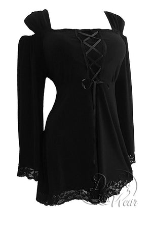Dare To Wear Victorian Gothic Women's Plus Size Indulgence Corset Top Black
