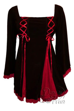 Dare To Wear Victorian Gothic Women's Gemini Princess Corset Top Black/Red