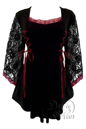 Dare To Wear Victorian Gothic Women's Plus Size Anastasia Corset Top Black/Burgundy