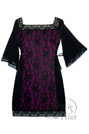 Dare To Wear Victorian Gothic Women's Plus Size Elegance Corset Top/Mini-dress Berry