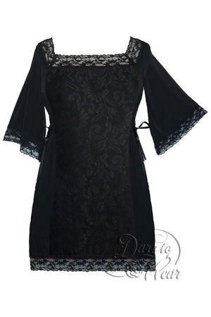 Dare To Wear Victorian Gothic Women's Plus Size Elegance Corset Top/Mini-dress Black