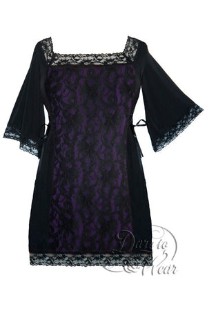 Dare To Wear Victorian Gothic Women's Plus Size Elegance Corset Top/Mini-dress Purple
