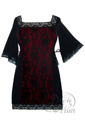 Dare To Wear Victorian Gothic Women's Plus Size Elegance Corset Top/Mini-dress Wine