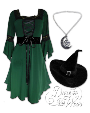 Dare Fashion Magick Witch  H01 Envy Renaissance Witch Costume Gothic Cosplay