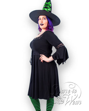 Dare Fashion Sorceress Witch  H02 Green SSSideWh Renaissance Gothic Witch Dress Cosplay