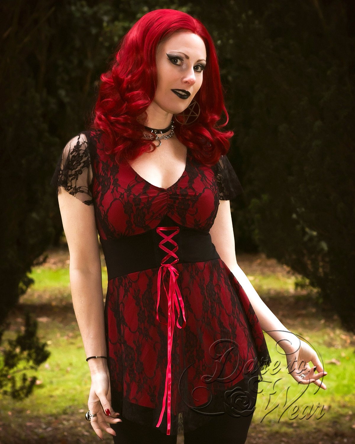 Sweetheart Top in Wine  Blood Red Gothic Victorian Corset Chemise