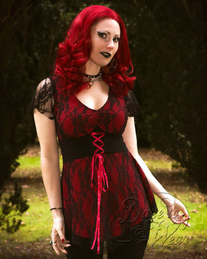 Dare Fashion Sweetheart Top S09 Wine LACSide Victorian Gothic Corset Chemise