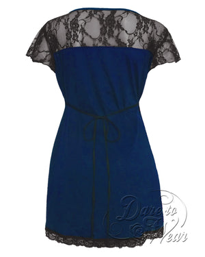 Dare Fashion Roxann Short sleeve top S46 MidnightB Gothic Steampunk Lace Corset Top