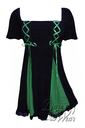 Gemini Princess S/S Top in Black/Emerald
