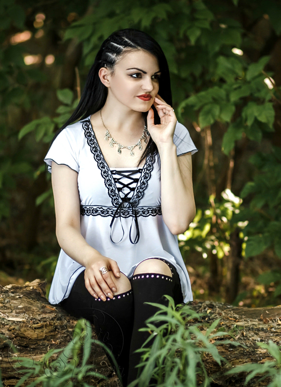 Angel Top in Emerald/Black