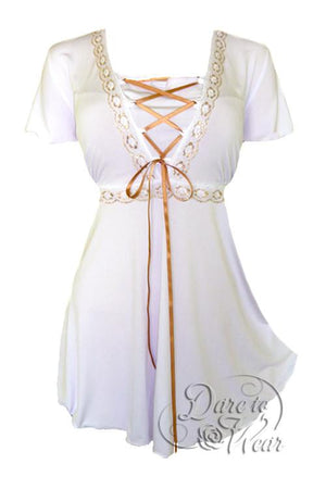 Dare To Wear Victorian Gothic Women's Plus Size Angel Corset Top White