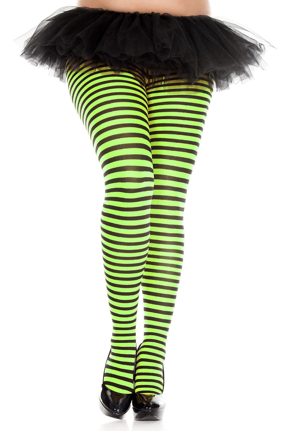 Striped Tights in Black and Green Dare Fashion Globe