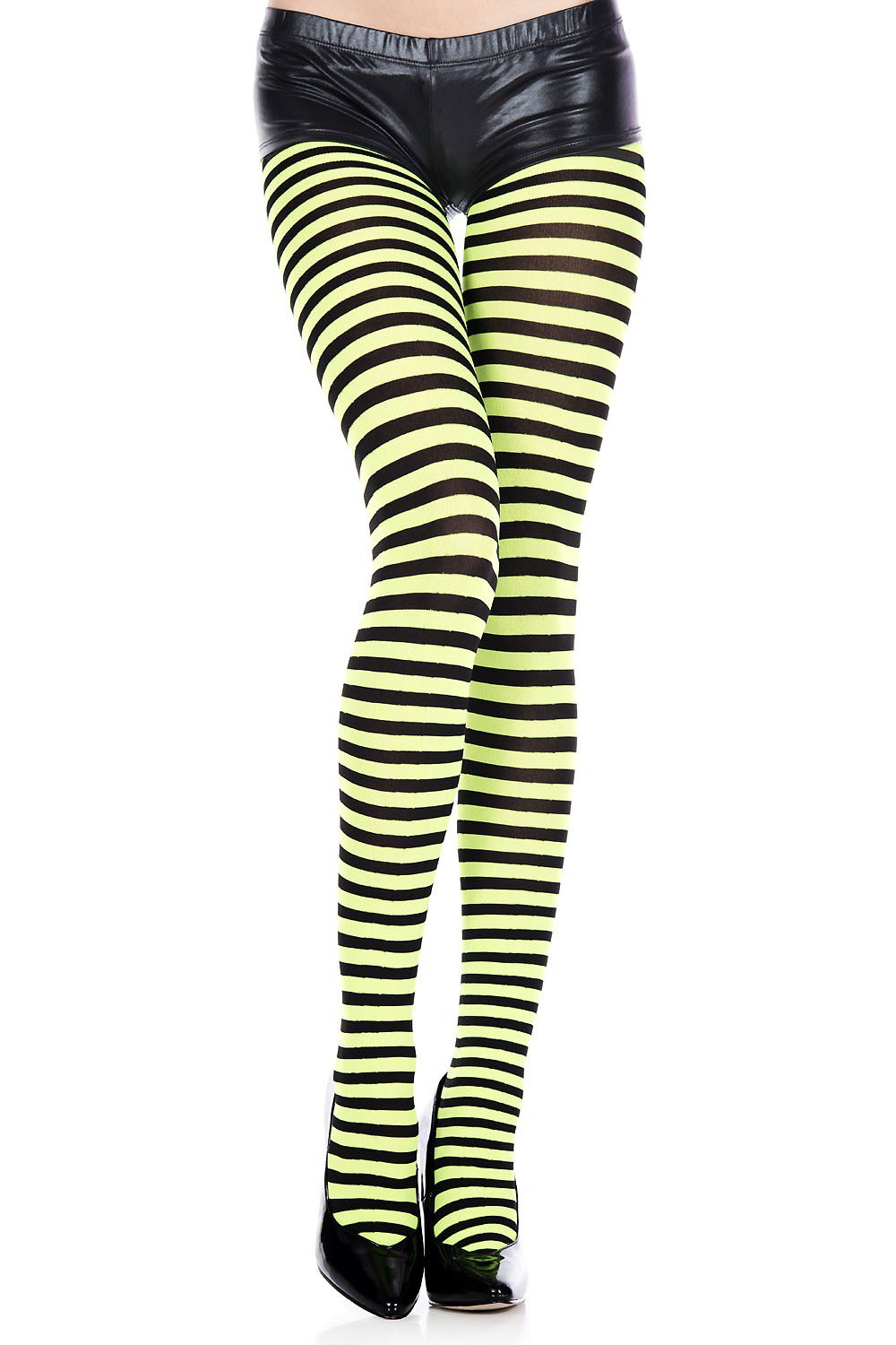 Striped Tights in Black and Green Dare Fashion Globe