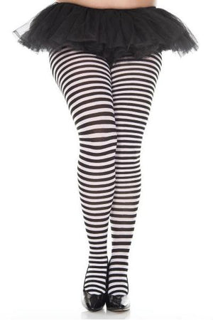 Striped Tights in Black and White